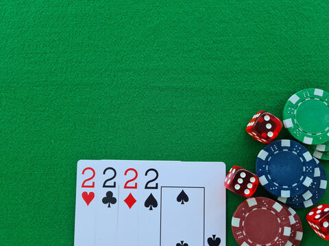 Four deuces poker casino chips and dice