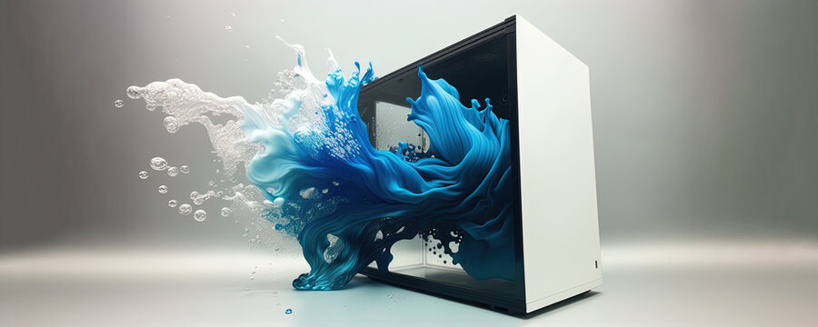8000x3200_Computer_case_water_cooled_exploding_Liquid abstract wallpaper collection-blue-nzxt-liquide-2