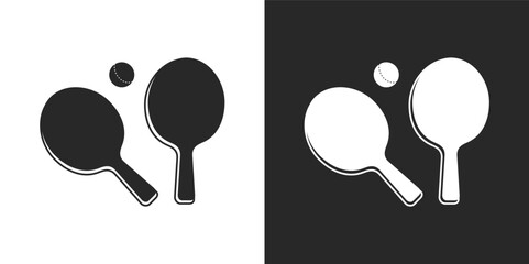 Black And white Table Tennis Game Equipment Vector Illustration