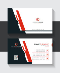 Creative and modern Red and dark business card template 