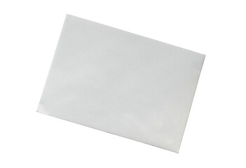 Front view of a white paper enveloppe isolated on white background