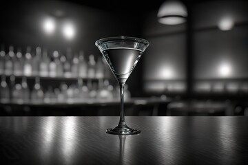 a glass of martini in a table, generative ai