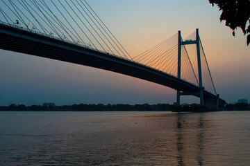 Fototapeta na wymiar Vidyasagar Setu or Second Hooghly Bridge in Kolkata