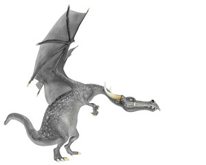 dragon cartoon planing attack side view