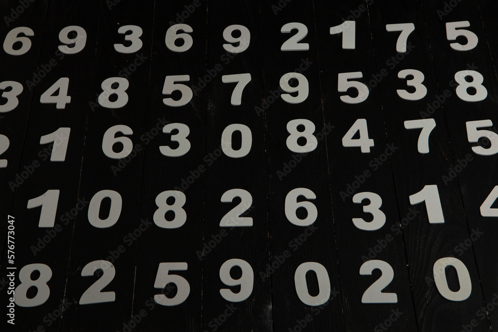 Poster background of numbers. from zero to nine. finance data concept. mathematic. seamless pattern with nu