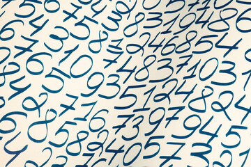 Background of numbers. from zero to nine. Finance data concept. Mathematic. Seamless pattern with numbers. financial crisis concept. Business success.