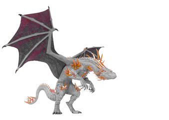 Naklejka premium crystal dragon in white background