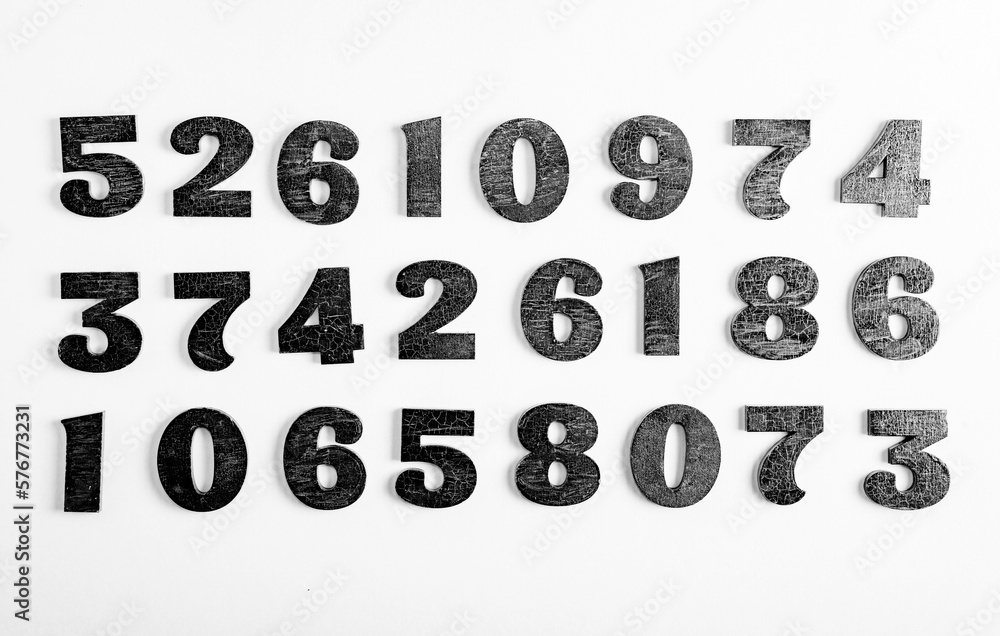 Poster background of numbers. from zero to nine. finance data concept. mathematic. seamless pattern with nu