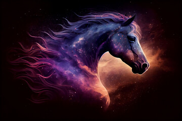 Obraz na płótnie Canvas Galaxie in Form eines Pferdes