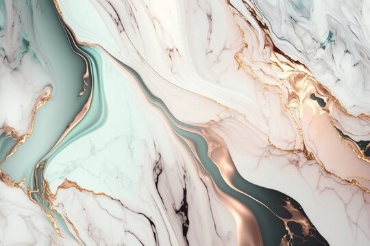 Fototapeta Abstract Marble Texture Background - Minimal Luxury Graphic Backdrop - Luxury Fashion Pattern Wallpaper - Fluid Elegant Wallpaper - Generative AI Illustration