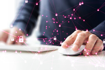 mano, mouse, computer, sicurezza informatica