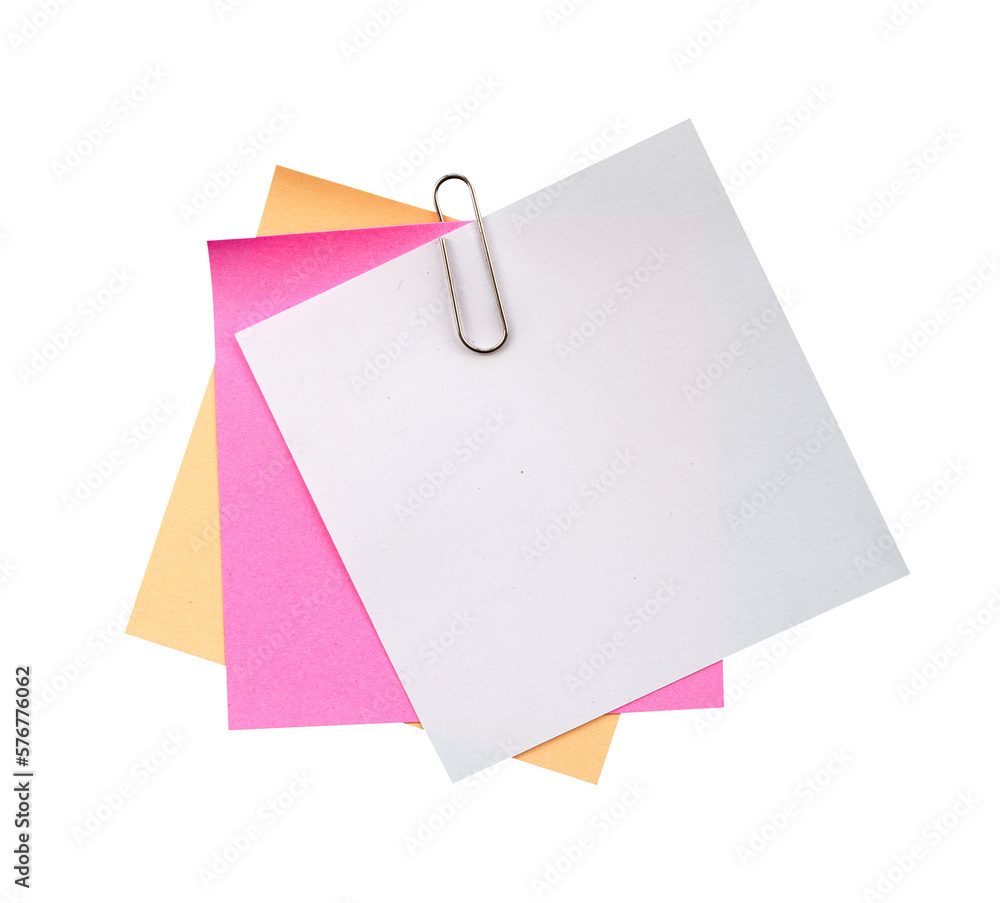 Poster stack of sticky note with clip