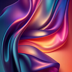 Obraz premium Colorful silk texture elegant background. Generative AI.