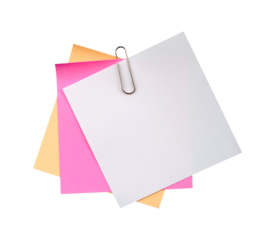 stack of sticky note with clip