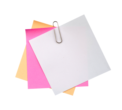 stack of sticky note with clip
