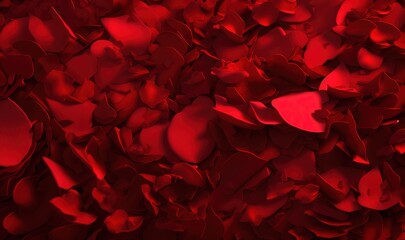  a large amount of red hearts are scattered around the room, as if it were a valentine's day celebration or a special event.  generative ai