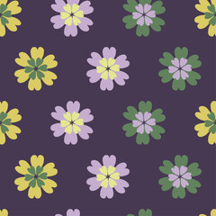 RETRO FLORAL MULTICOLOR SEAMLESS PATTERN ALL OVER PRINT VECTOR