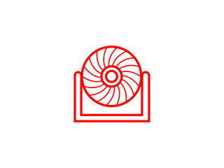 Electric fan icon vector image, Fan air color icon vector image.