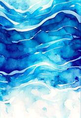 Obraz premium watercolor sea water surface, ai generation