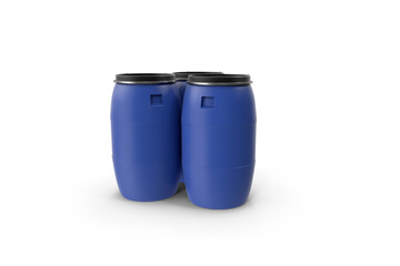 blue plastic drum
