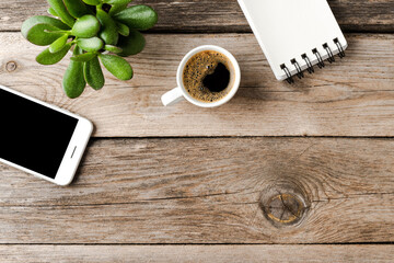 Business background with accessories and copyspace