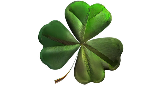 St. Patrick's Day Four leaf clover isolated Transparent Background 