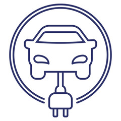 electric car charging station line icon
