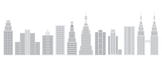 Fototapeta na wymiar Building. City building. Skyscraper. Vector Illustration Isolated on White Background.