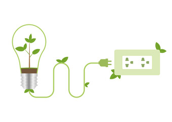 Eco Energy saving. Save Energy. Green Energy. Save World. Green World. Eco Friendly and Green Energy Concept.