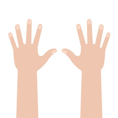 Hand. Two Hand. Vector illustration Isolated on White Background. 