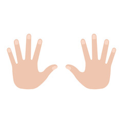 Hand. Two Hand. Vector illustration Isolated on White Background. 