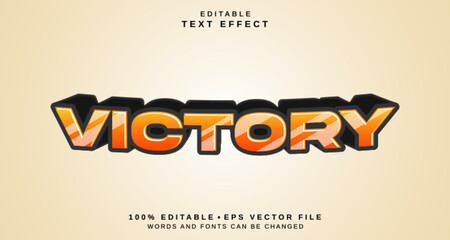 Editable text style effect - Victory text style theme.