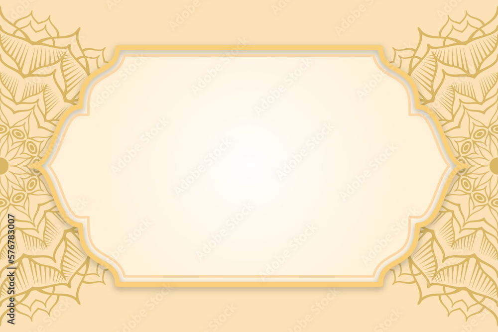 Aufkleber frame with golden stars. vector mandala element can use for frame and islamic ornament. vector illus