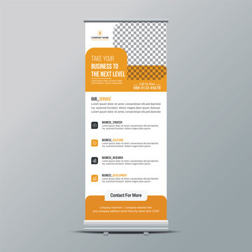 Corporate roll up or X banner or road side or stand banner or pull up banner design template layout for your business or company.