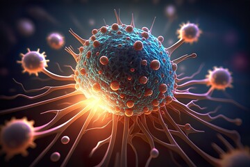 cancel virus attacking human cell, Generative Ai