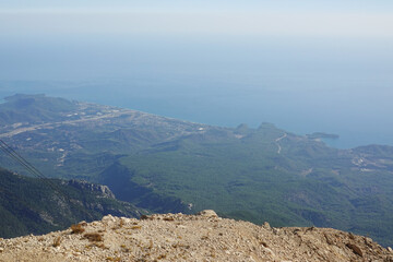 The panorama from Tahtali mountain, Antalya provence, Turkey