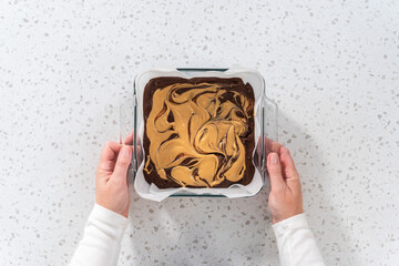 Chocolate fudge with peanut butter swirl