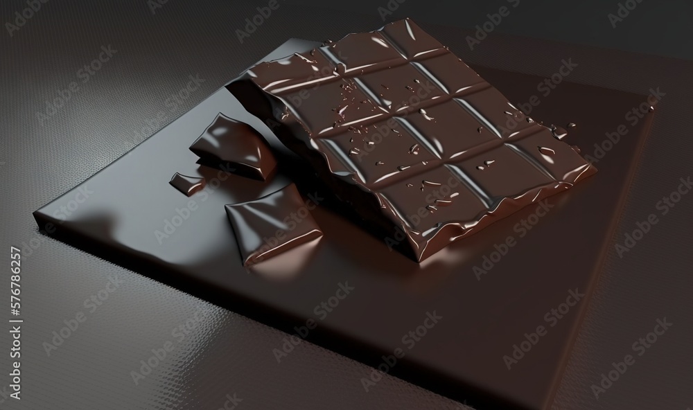 Poster a piece of chocolate sitting on top of a metal tray with a knife and fork next to it on top of a cou