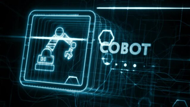 Industrial automation technology concept. Collaborative robot, cobot.