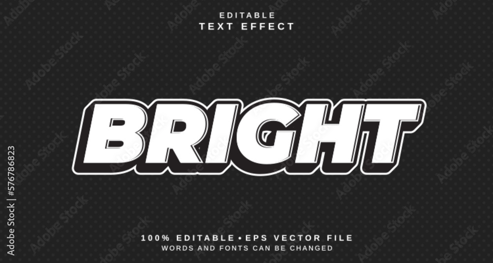 Poster editable text style effect - bright text style theme.