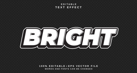 Editable text style effect - Bright text style theme.