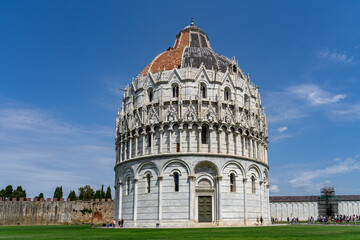 Baptistery of Pisa in Piazza del Duomo, Italy.