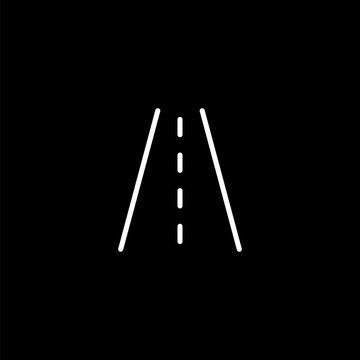 recommend clip art: Road icon line isolated  isolated on black background. 