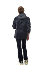 Fototapeta premium back view of a woman with sportswear on white background