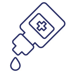 Obraz premium Hand sanitizer, antiseptic line icon on white