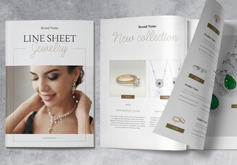 Product Catalog Layout with Gold Accents