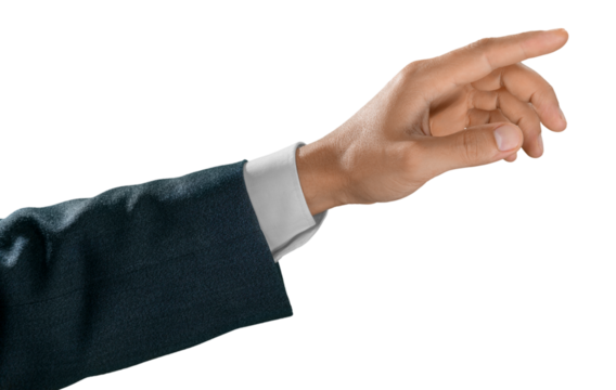 Businessman Finger Pressing an Imaginary Button , Pointing