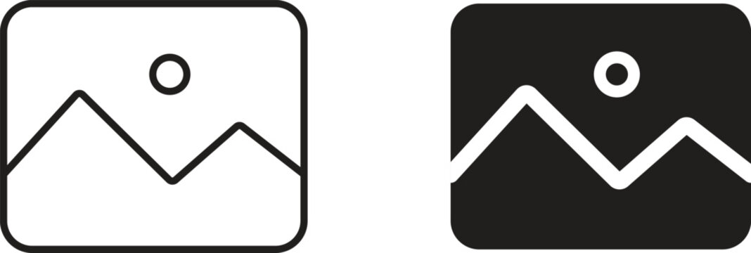 Photo icon simple trendy flat style line and solid Isolated vector illustration on white background. For apps, logo, websites, symbol , UI, UX, graphic and web design. EPS 10.