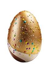 Easter egg with ornaments isolated on transparent background. PNG. Generative AI