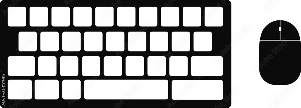 Aufkleber keyboard and mouse symbol vector illustration. computer device icons